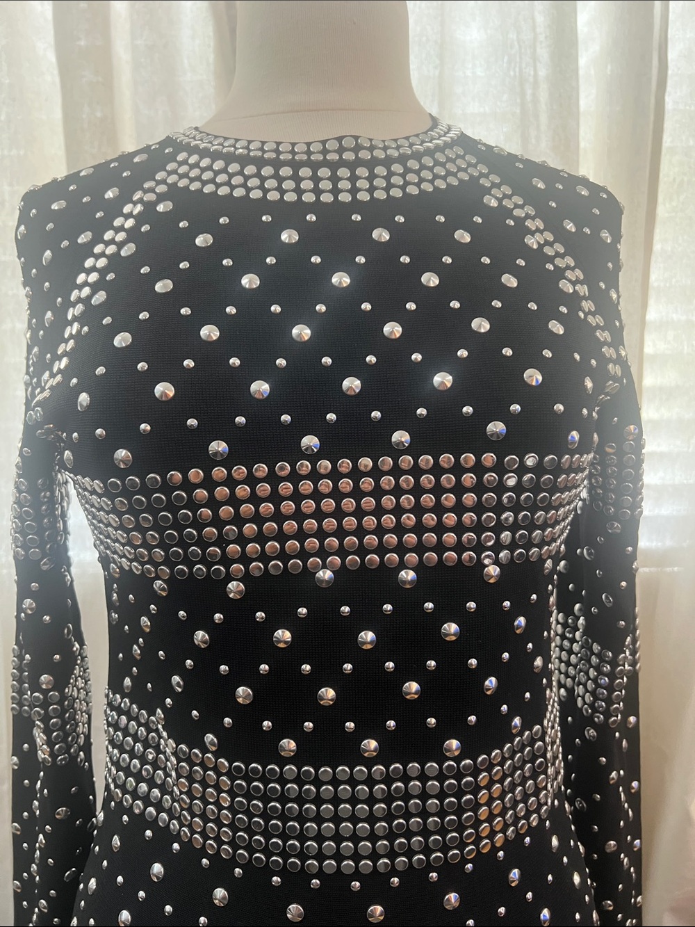 Michael Kors Black Studded Long-Sleeve Dress - Picture 6 of 13